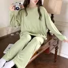 Ropa de dormir para mujeres duoJihui invernal color sólido pijama femenino set clásico de 8 colores O-cuello moda simple casual para mujeres