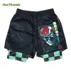 Shorts 2in1 Performance Shorts för män Anime Berserk Tryck snabba torra gymnastikshorts med kompressionsfoder Male Fitness Workout Jogging