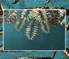 Wallpapers Custom Papel De Parede 3d Nordic Modern Retro Green Plant Leaves Art Mural Wallpaper Tv Sofa Background Wall Papers Home Decor