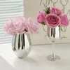 Vase人工花の装飾Nordic Light Luxury Style Home Decorative Dining Table Glass Silver Vase All-