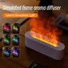 Fuktare simulerar Flame Air Firidifier USB Ultrasonic Cool Mist Oil Aromas Diffuser + Colorful Light 150ml