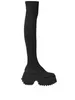 Bottes d'automne hiver féminine sur la chaussette du genou 2024 STRAUT TRICHET Talons épais Femme Slip sur les chaussures de plate-forme