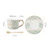 Mugs Light Luxury British Exquisite Ceramic Coffee Cup European Gold-plated And Saucer Set Home Breakfast Milk Oatmeal