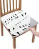 Couvre-chaise Couvre un oiseau animal fil noir et blanc coussin de siège extensible couvercle de restauration Hleve