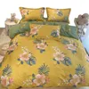 Bedding Sets Pure Cotton American Tropical Plants Printing Set Double Duvet Cover Bed Sheet Pillowcases Home Textiles