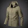 Jaquetas masculinas primavera de primavera militar externo masculino tático quebra -vento tático Jaqueta de combate do exército casacos de bombardeiro macho com capuz Outwear