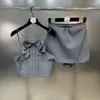 Vestidos de trabalho Prepomp 2024 Summer Collection coleção sem mangas arco em camisola Top Top Shorts Salia de duas peças para mulheres GP757