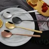 Spoons 1Pc Korean Spoon Reusable 304 Stainless Steel Long Handle Dinner Rice/Salad Coffee Tableware