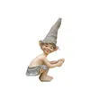 Figurines décoratives Simulation de résine de jardin européen drôle gnome miniature Forest Elf Figurine statue affichage moule artisanat décoration de maison