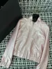Women's Jackets designer 2024 Early Spring New Nanyou Cha Fashionable, Casual, Sweet and Cool Bottom, Sleeve Elastic Design, Pink Jacket Coat WAU3