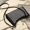 Sac Houndstooth à pas de poule Pu en cuir PU Sacs de bobe