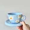 Tazze tazze di caffè in ceramica fatta a mano ahunderjiaz e piattino set simpatico tazza acqua da cucina irregolare da cucina irregolare