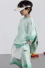 Ensembles de vêtements Boys Set 2024 Summer Korean Style Print Fashion and Girls Casual Top Pantal Two Piece for Outdoor