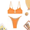 2024 Womens Solid Strap Split Swimsuit Bikini