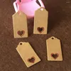 Decorazione per feste 300pcs 4x2cm etichette di carta di carta kraft fatte a mano con la torre del cuore di ringraziamento per le etichette della testa del regalo del festival del Ringraziamento