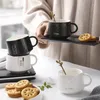 Copas de pires de personalidade de estilo europeu de café preto caneca de cerâmica reutilizável chá e estilo nórdico estilo luxuoso café expresso de luxo