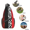 Backpack Red Leopard And Zebra Animal Cross Chest Bag Diagonally Sling Travel Hiking Cycling Crossbody Shoulder Casual