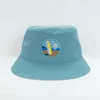 Designer Beach Hat Unisex Blue Geel Nylon dubbelzijdige visserhoed Vizier/hoedomtrek emmer hoed