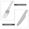 Dinnerware Sets Straws Serving Spoons Outdoor Utensils Parties Buffet Stainless Steel Fork Party