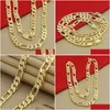 Anhänger Halsketten hochwertige Herren 8mm 24 60 cm Gold Halskette 24k gelbe Farbfarbe Figaro Kette für männlichen Luxusschmuck 230714 Drop deliv dhkwm