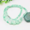 Necklace Earrings Set 18Inch Natural Green Amazonited Jade Stone Round Beads Pendant Rotating Buckle Women's Party Gifts Girls Jewelry