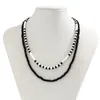 Choker Salircon Bohemian Black White Small Seed Beads Necklace Korean Simple Double Layered Men's Trend On Neck Jewelry