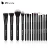 Kits Ducare 15pcs Broussages de maquillage noir régler la poudre à paupières Powder Foundation Correcteur Cosmetic Brush Makeup Mélange Boulling Beauty Tools