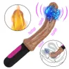 Dildos réalistes G-spot anus masturbator 10 vitesses sexy jouet pour les femmes pliez des vibrateurs de chauffage énorme doux et doux