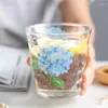 Copos de vinho jinyoujia copo criativo xícaras de suco de café caneca em casa leite flor decoração transparente taza de café bebendo água