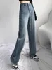 Kvinnors jeans xs-5xl kvinnor hög midja kontor lady harajuku streetwear höst vinterbyxor fritid mjuk all-match koreansk stil trendig