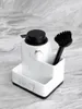 Liquid Soap Dispenser Kitchen med 3-i-1 svamphållare Set för Sink Caddy Hand and Dish Brush Marmor Look