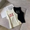 Miu Hot Drill geborduurde letters t -shirts dames kleren t -shirt ontwerper vrouwen sexy halter tops feest gewas zomer backless