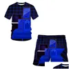 Herrspårar Summer Mobile Technology 3D Print Casual Tracksuit Mens Suit Short Sleeve T-Shirt Sports Shorts 2 Piece Set 220624 D DHMPI