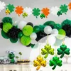 Parti Dekorasyonu 8pcs Lucky Shamrocks Baubles St Patrick Day Tree Raf Dekor için İyi Şans Glitter Shamrock Kolye Mini Festival Teması