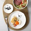 Teller Eisbär weißes Abendessen süße Keramik -Abendessen Küche Gericht Kaffeetasse Porzellan Teller Schüssel Becher Kid's Tailware Set