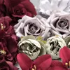 装飾的な花40pcs / pack人工シルクフラワーヘッドコンボセットDIYクラフトハンギングドアの装飾ガーランドアクセサリー偽のバラ