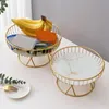 Plates Golden Metal Iron Wire Fruit Stand Dish Serving Bowl For Cabinet Dining Table