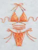 Dames badmode sexy vaste gewatteerde bikini set dame stijlvol twee stukken halter Braziliaanse string zomers strandbaden