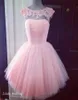 Kort prinsessa rosa prom klänning vacker tyll spets kvinnor bär special tillfälle klänning kväll party gown9122467