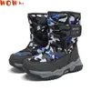 Casual Shoes 2024 Winter Children Plush Waterproof Fabric Non-Slip Girl Rubber Sole Snow Boots Fashion Warm Outdoor Kids