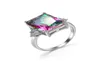 En snel 925 Sterling verzilverde Mystic Stone Gharde edelsteen cocktail trouwringen voor liefhebbers4445722