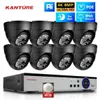 IP -camera's Kanture 8ch 4K CCTV Camerasysteem 8MP AI Human Detectie Indoor Outdoor Dome Poe ip camera Night Vision Video Surveillance Kit 240413