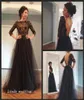 Classico con abito da ballo a maniche Nuovo Black Wortless Tulle Long Formal Queen Party Gown8681627