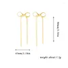 Stud -oorbellen Elegante gouden kleur Lange Tassel Bowknot voor vrouwen Simple Design Snake Chain Young Girls Party Sieraden Gifts N751