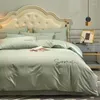 Sängkläder sätter 4st/uppsättning av högkvalitativ klassisk modebroderi bomullsuppsättning med hemtextil täcke kuddkudde fodral