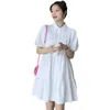 Maternidade Vestidos Gretida Mulheres Grelas Camisa de lactação de verão Manga de pufffGl Plus Tamanho Moda feminina Moda solta Maternidade Blouses de amamentação 240413