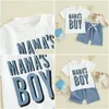 Clothing Sets Baby Boys Shorts Set Short Sleeve Letters Print T-Shirt With Elastic Waist Summer Outfit Drop Delivery Kids Maternity Otb0T