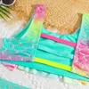 Two-Pieces Girls Fish Scale Mermaid Bikini Swimsuit Kids Ombre Ruffle Two Piece Childrens Swimwear 4-18 Years Teenagers Swim Bathing Suit