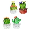 Dekorativa figurer 4st Tiny Harts Cactus Potted Home Desktop Ornaments bilinredning