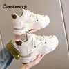 Casual Shoes Comemore Women 2024 Autumn Winter Thick Sole Mesh Sports Leisure Woman Sneakers Fashion Platform Footwear Leather